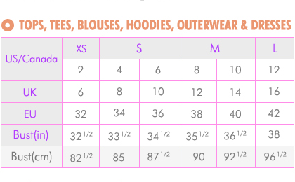 Missguided dress size top chart